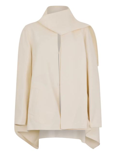 Valentino Garavani Caban draped collared jacket - Neutrals - zdjęcie produktu nr 1