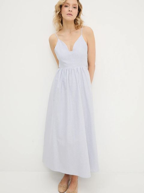 Answear.LAB sukienka kolor niebieski maxi rozkloszowana - zdjęcie produktu nr 1