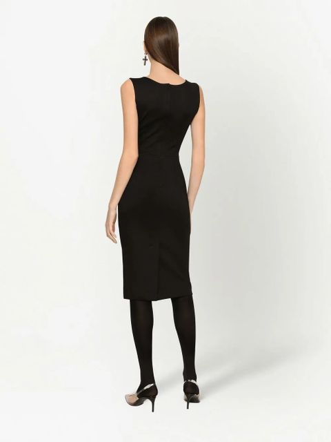 Dolce & Gabbana Milano-rib sleeveless midi dress - Black