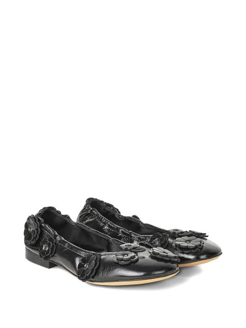 Cecilie Bahnsen Brielle flower-embellished ballet flats - Black - zdjęcie produktu nr 2