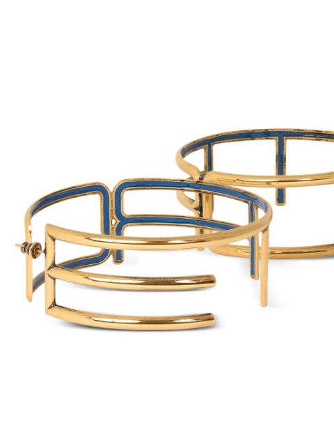 ETRO logo-plaque hoop earrings - Gold - zdjęcie produktu nr 2