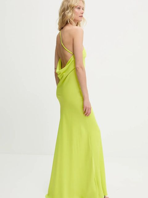 Answear.LAB sukienka kolor żółty maxi dopasowana