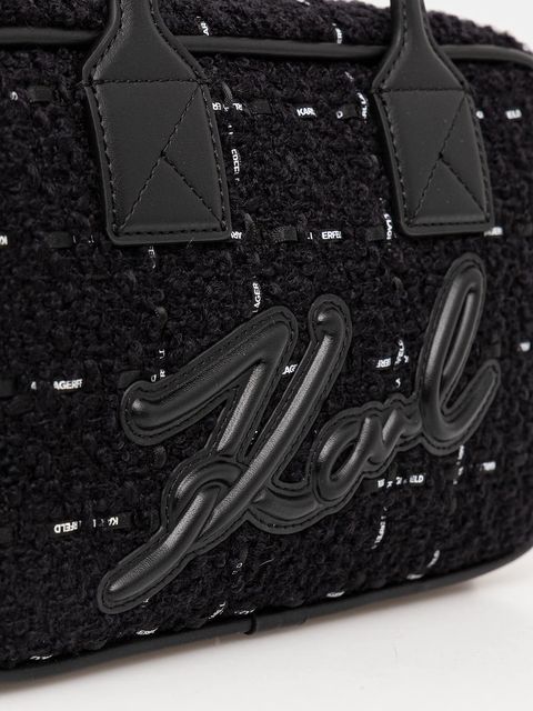 Karl Lagerfeld torebka z dodatkiem wełny K/SKUARE kolor czarny A4W30259