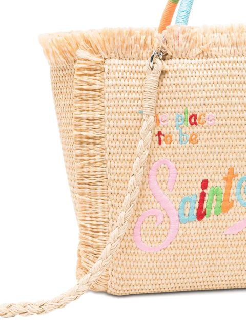MC2 Saint Barth Colette fringed embroidered tote bag - Neutrals