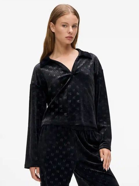 Karl Lagerfeld bluza damska kolor czarny A4W44007