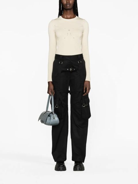 Marine Serre rib-knit long-sleeve top - Neutrals - zdjęcie produktu nr 2