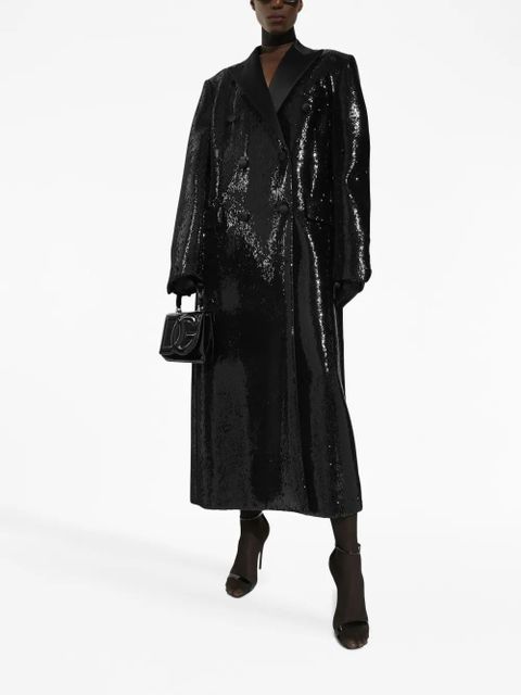 Dolce & Gabbana peak-lapel double-breasted coat - Black