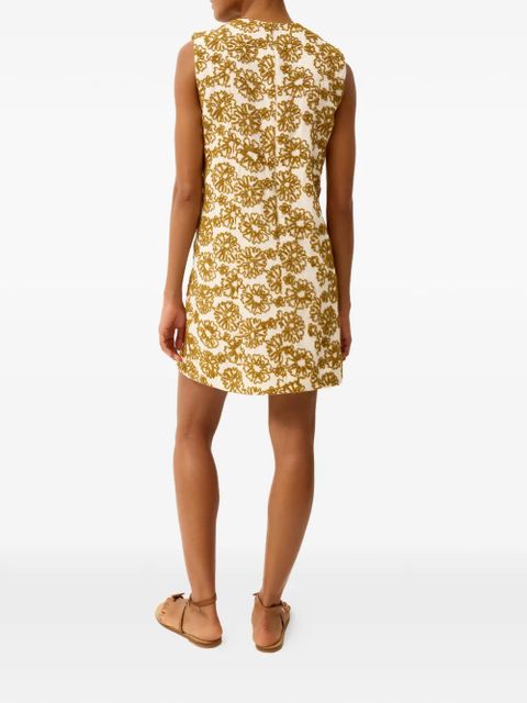 Marie Oliver Yvette floral-embroidered dress - White