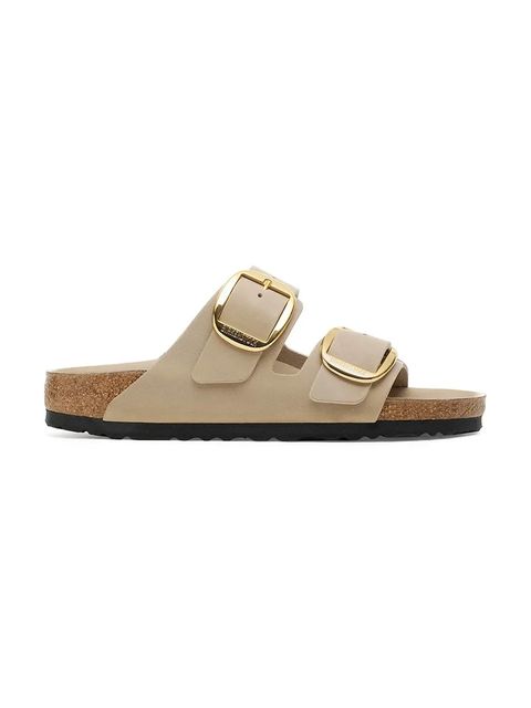 Birkenstock klapki skórzane Boston Big Buckle damskie kolor beżowy 1030395
