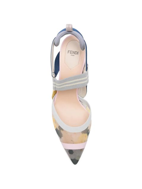 FENDI floral-print sandals - Blue