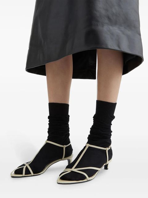 Jil Sander strappy leather sandals - White