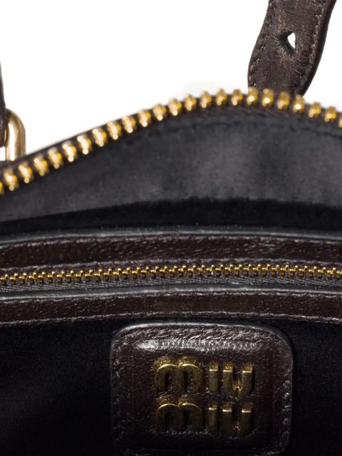 Miu Miu Arcadie matelassé leather tote bag - Brown