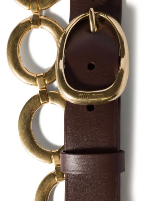 Miu Miu logo-engraved belt - Brown - zdjęcie produktu nr 2