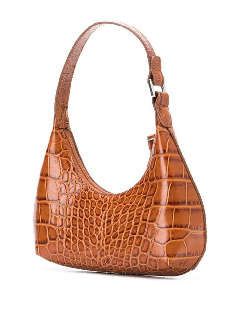 BY FAR crocodile-effect shoulder bag - Brown