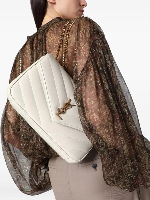 Saint Laurent medium LouLou crossbody bag - White - zdjęcie produktu nr 2