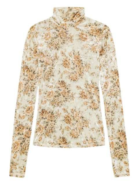 GANNI floral roll-necktop - Neutrals - zdjęcie produktu nr 1