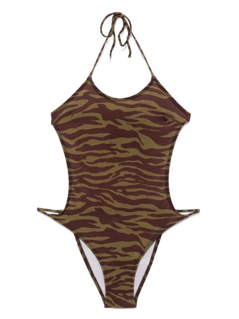 The Attico zebra-print swimsuit - Green - zdjęcie produktu nr 1