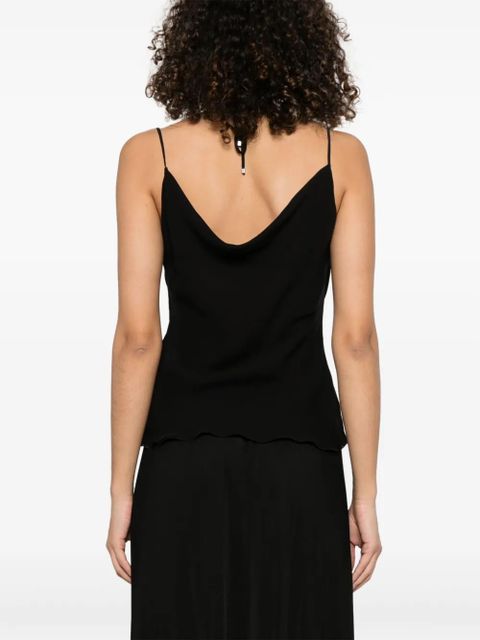 Blumarine rhinestone-embellished georgette top - Black