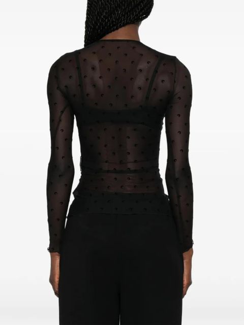 Marine Serre moon-print T-shirt - Black