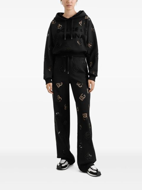 Dolce & Gabbana DNA logo-perforated track pants - Black