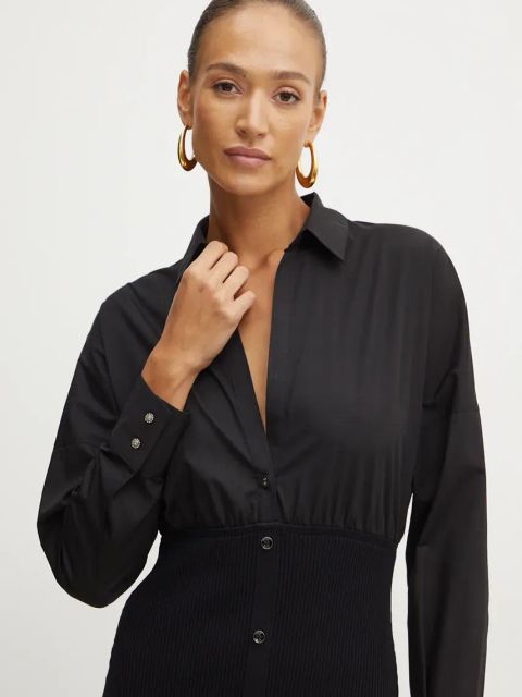 Liu Jo sukienka kolor czarny mini oversize WF4073 MA05P