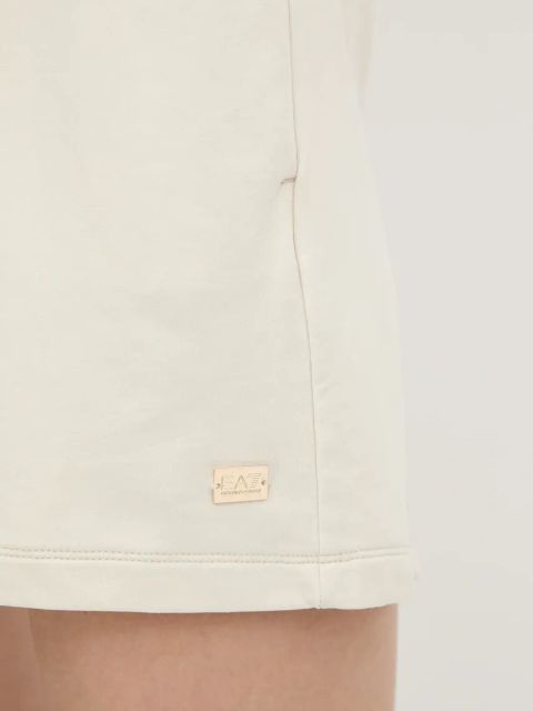 EA7 Emporio Armani szorty damskie kolor beżowy gładkie medium waist AF13135.7W000079