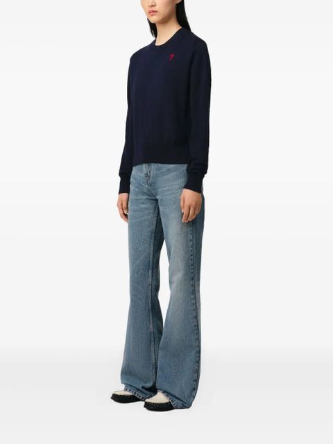 AMI Paris crew-neck merino wool jumper - Blue
