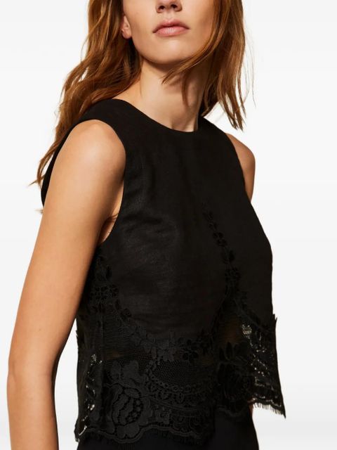 TWINSET lace-detail top - Black