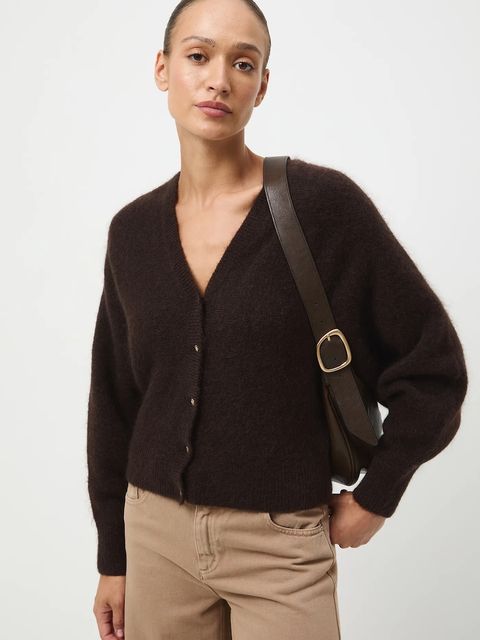 Medicine kardigan damski kolor brązowy