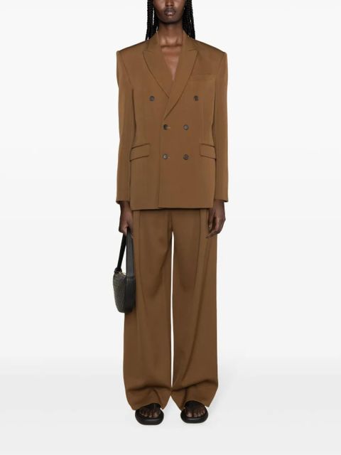 WARDROBE.NYC double-breasted virgin wool blazer - Brown