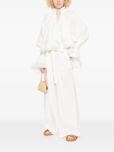 ZIMMERMANN Alchemy lace-trim gathered shirt - White - zdjęcie produktu nr 2