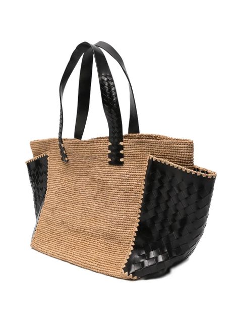 DRAGON DIFFUSION x Sovani leather-trim tote bag - Neutrals