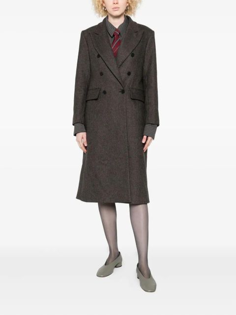 SANDRO buttoned double-breasted coat - Grey
