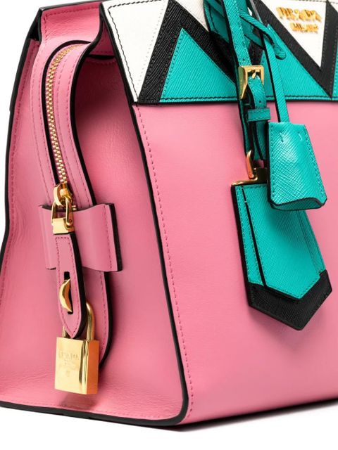 Prada padlock-detail tote bag - Pink