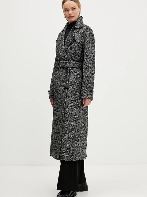 HUGO płaszcz z domieszką wełny kolor czarny 50547835 - zdjęcie produktu nr 2