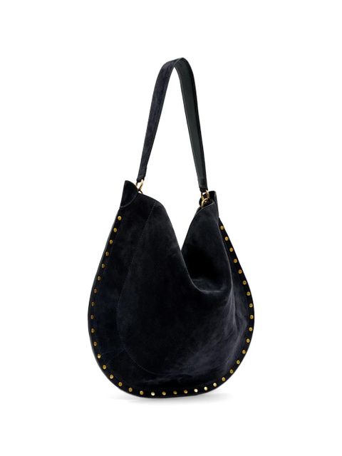 ISABEL MARANT Oskon studded suede shoulder bag - Black