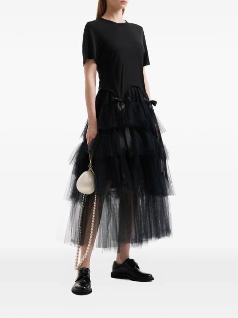 Simone Rocha tiered ribbon midi skirt - Black - zdjęcie produktu nr 2