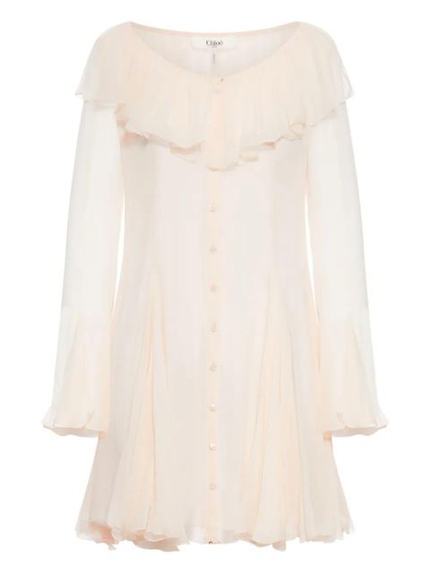 Chloé ruffled mini dress - Pink - zdjęcie produktu nr 1