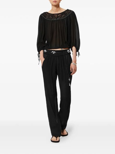 ISABEL MARANT Guylene guipure-lace textured trousers - Black - zdjęcie produktu nr 2