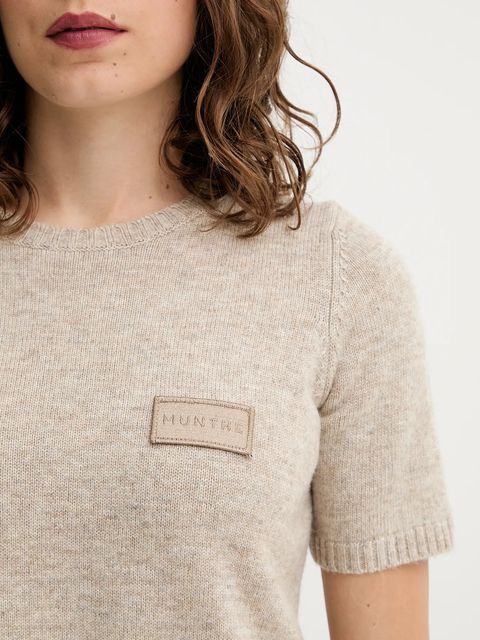 MUNTHE sweter wełniany PANTAS damski kolor beżowy 252160425270 - zdjęcie produktu nr 2