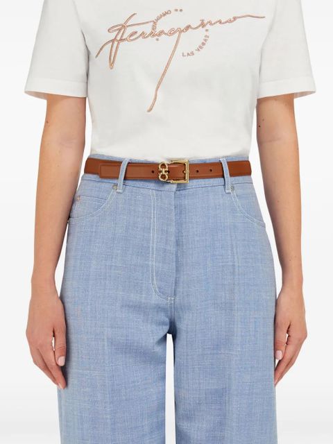 Ferragamo Gancini-plaque belt - Brown