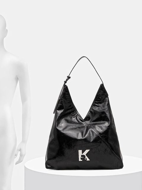 Karl Lagerfeld Jeans torebka skórzana kolor czarny B1W30184