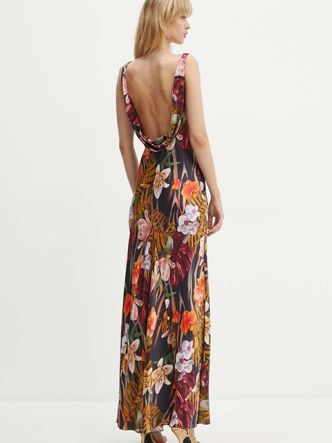 Marciano Guess sukienka ESTELLA kolor czarny maxi rozkloszowana 4YGK15 7139A