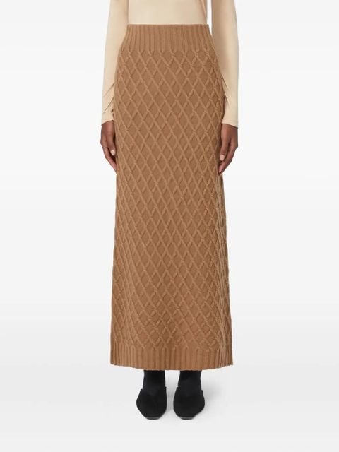 Max Mara cable-knit midi skirt - Brown
