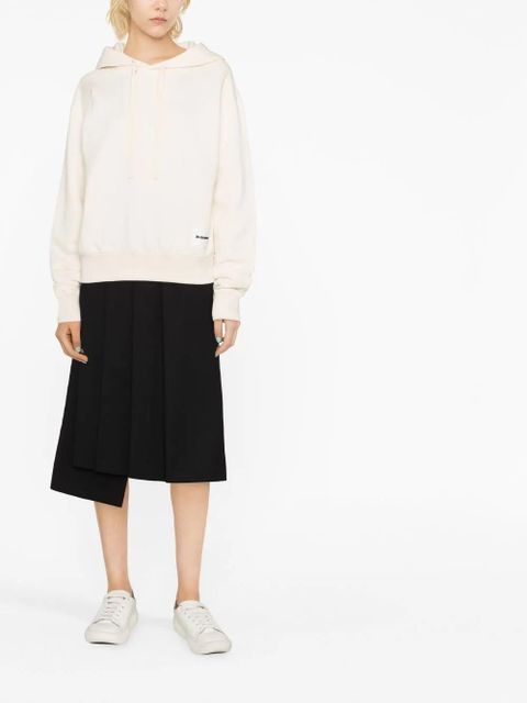 Jil Sander logo-patch drawstring hoodie - Neutrals - zdjęcie produktu nr 2
