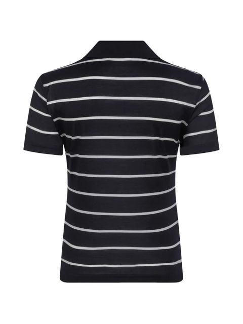Max Mara striped collared T-shirt - Blue