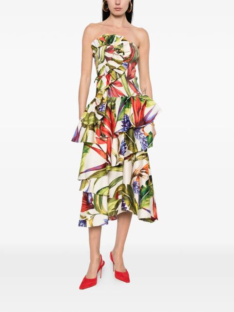 FARM Rio off-shoulder midi dress - Neutrals - zdjęcie produktu nr 2