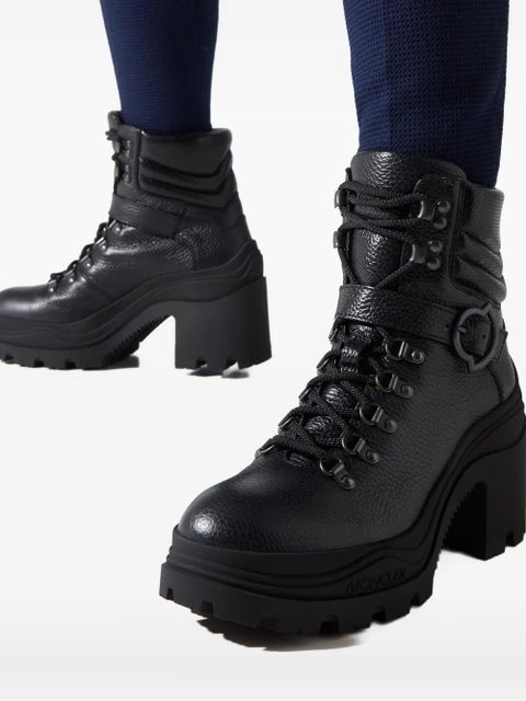Moncler 80mm buckle lace-up ankle boots - Black - zdjęcie produktu nr 2