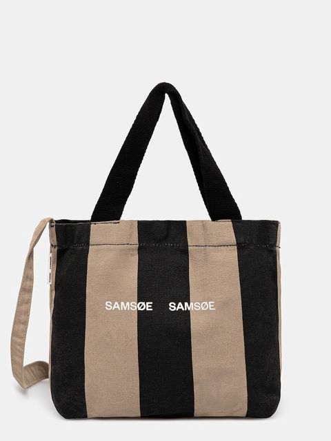 Samsoe Samsoe torebka bawełniana SAFRINKA kolor czarny F24200050 - zdjęcie produktu nr 1