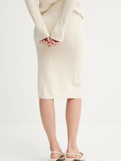 Fracomina spódnica kolor beżowy midi ołówkowa FR25WG4007K50201